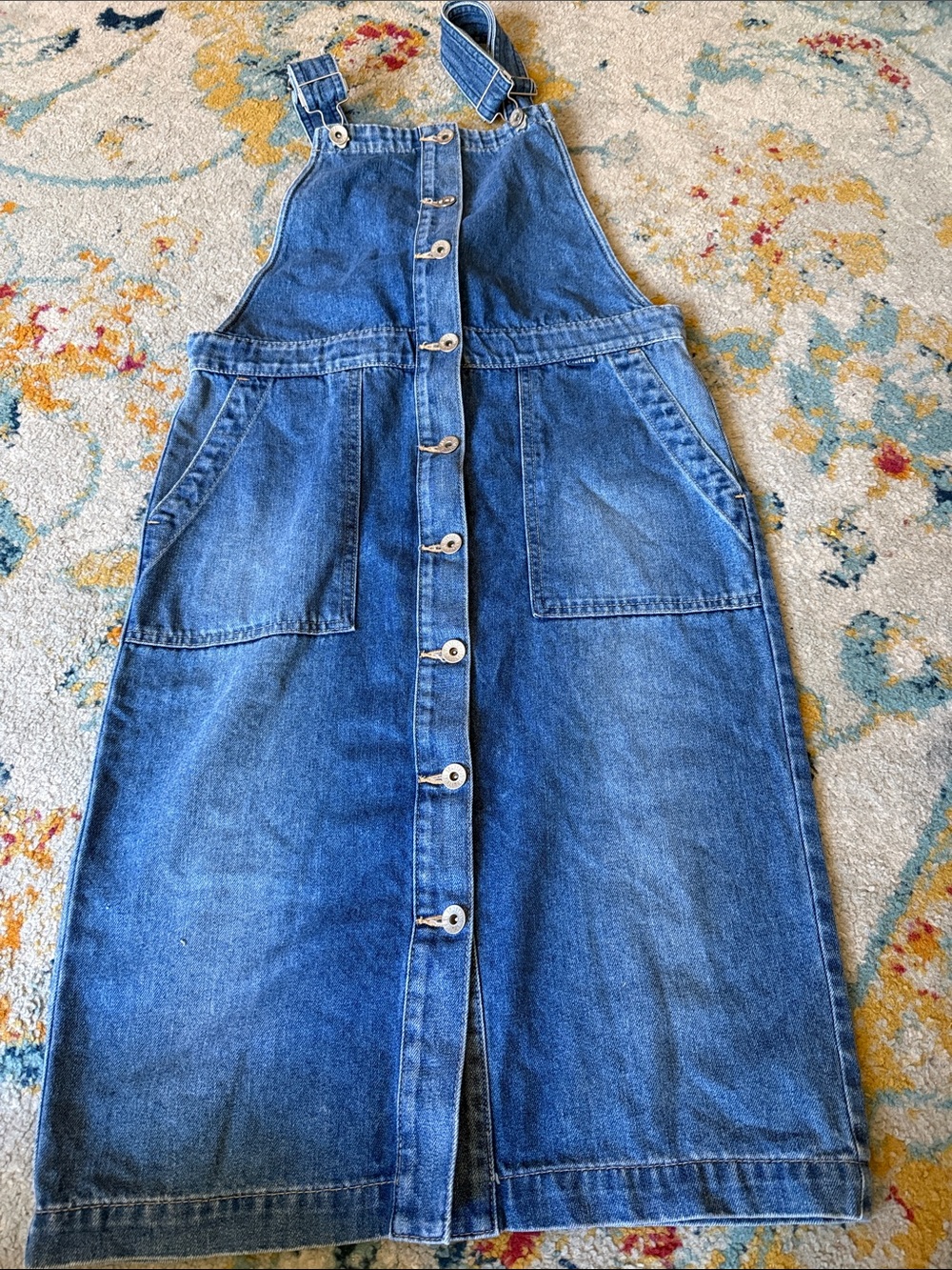 Denim overall dress button down vintage